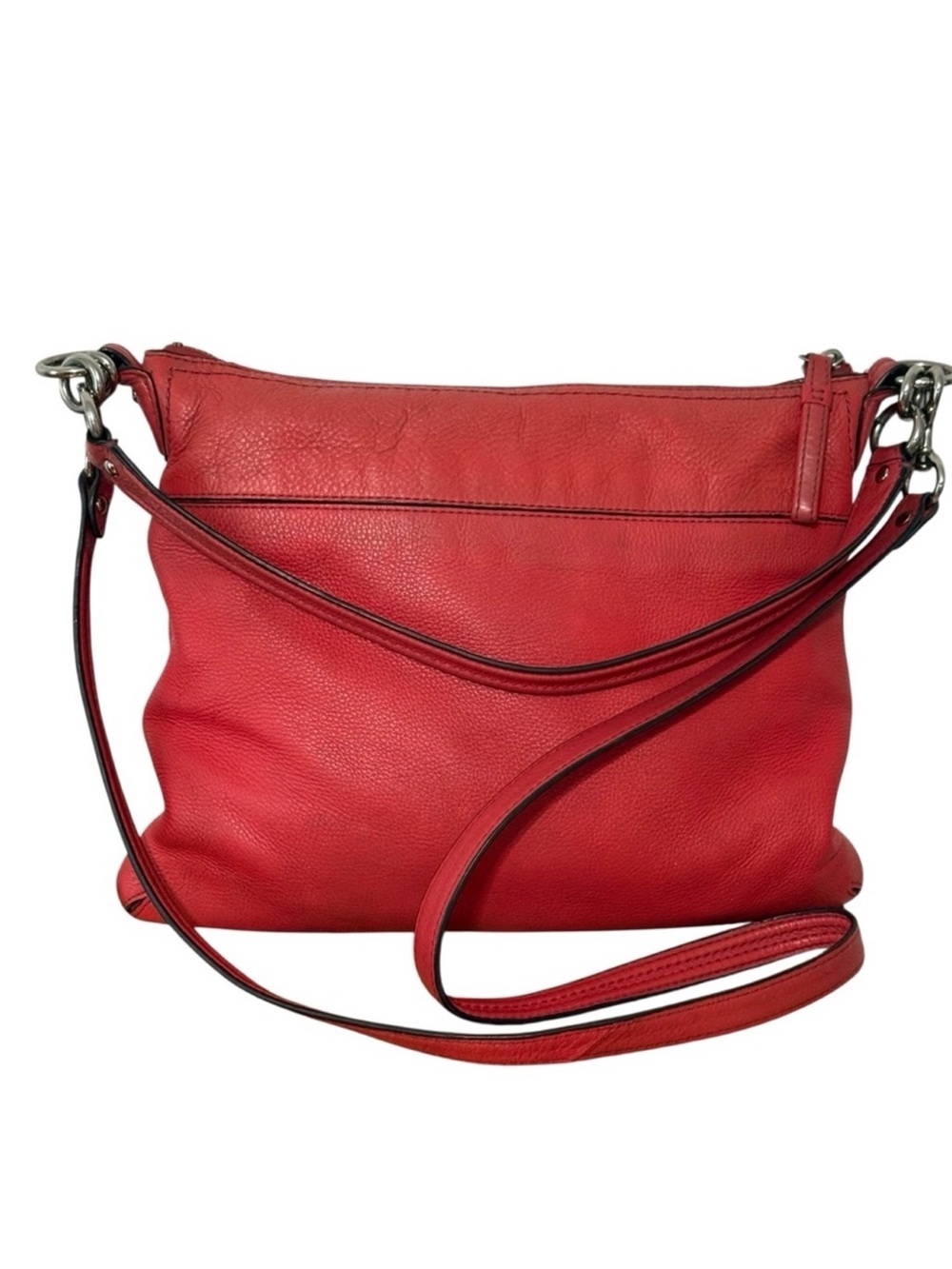 Coach Red Pebbled Leather Crossbody Bag